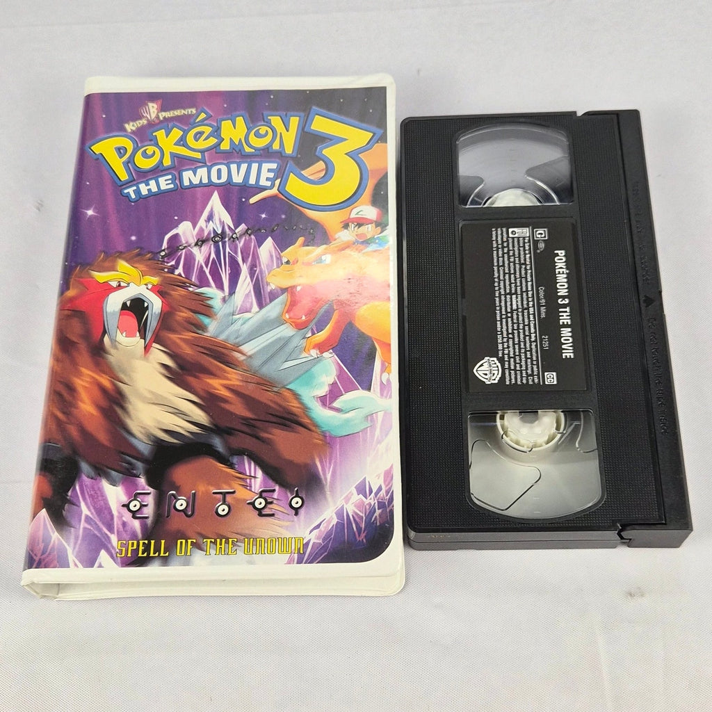 Pokemon The Movie 3 VHS Tested 2001 Warner Home Video Entei Spell Of The Unown