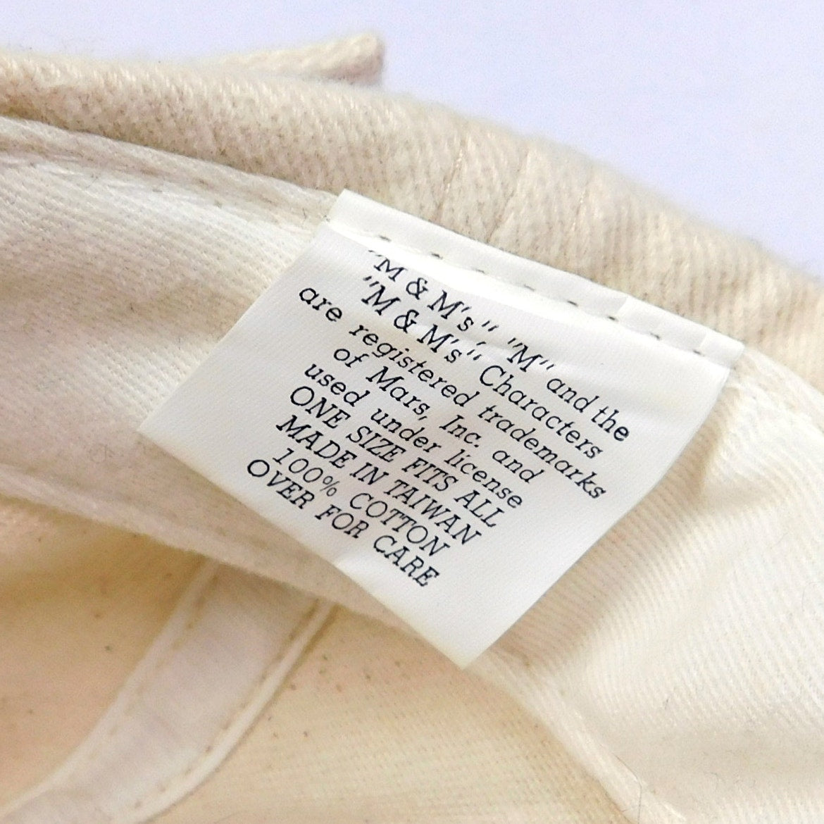 Vintage M&M's Studios Strapback Hat Cream Beige Embroidered Logo Adjustable