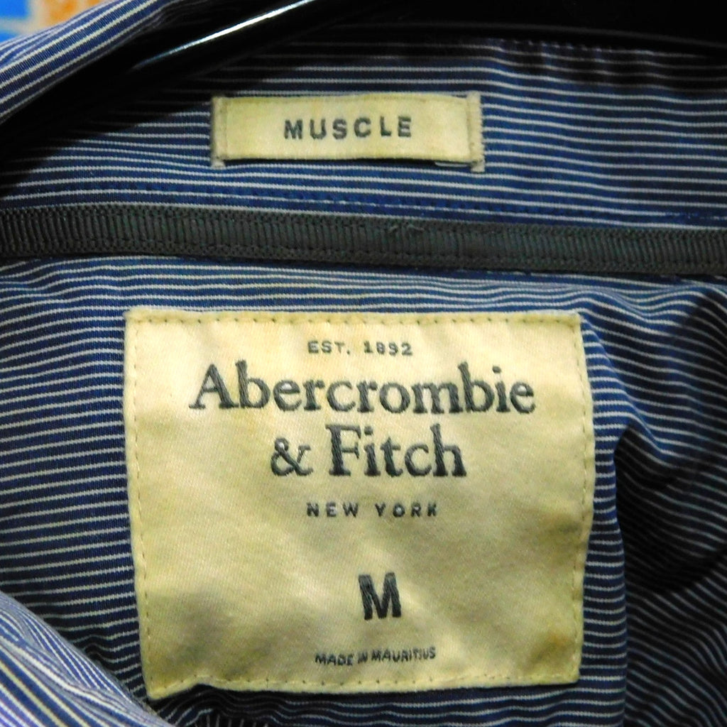Abercrombie & Fitch Button Down Shirt Size M Blue White Vintage Y2K Preppy