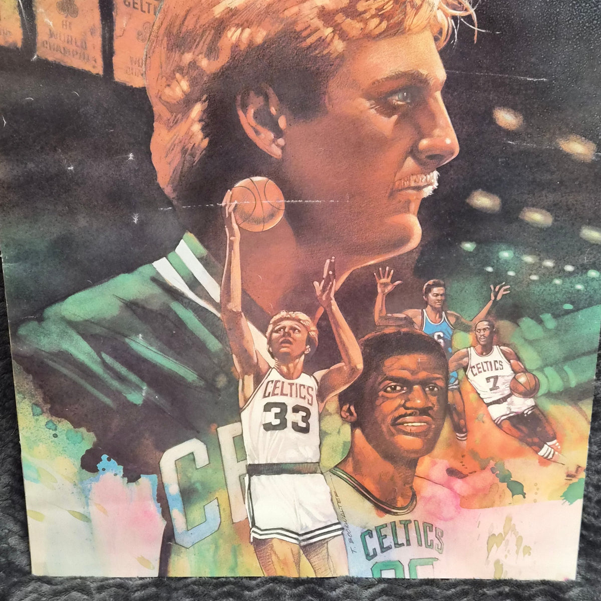 1983 Lowenbrau Salutes Boston Celtics Larry Bird Poster 20x30 Vintage Beer Ad