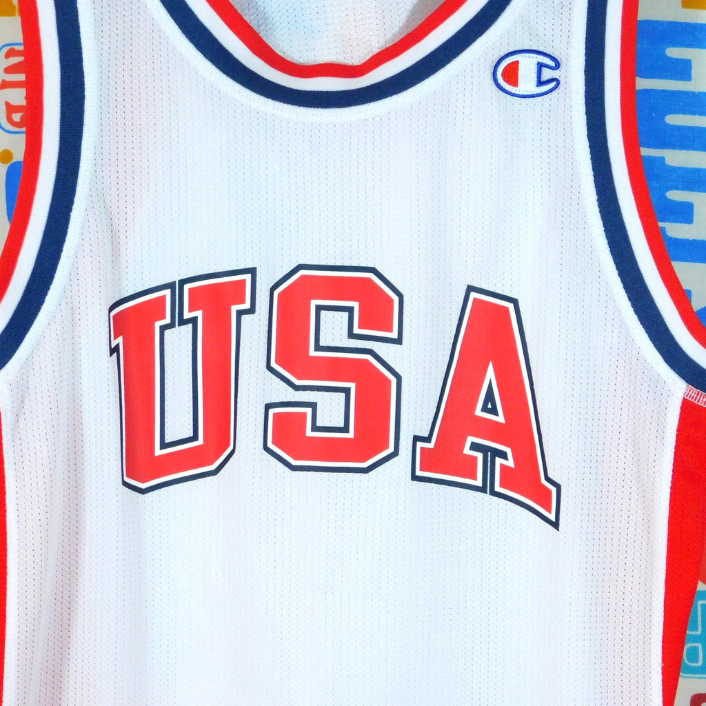 Champion USA Basketball Jersey Size S Mesh White Red Blue United States