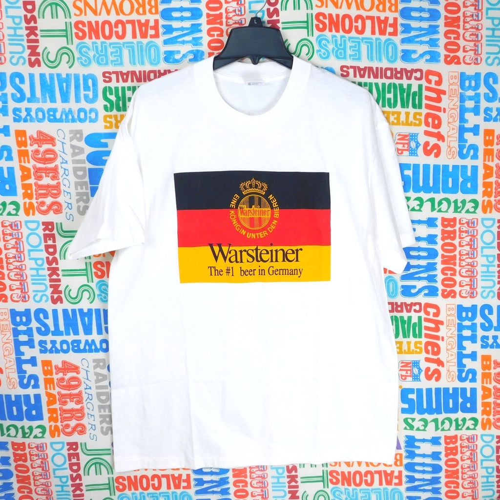 VTG 90s Warsteiner Beer T Shirt XL Life Is Too Short To Drink Cheap Beer Red Txt