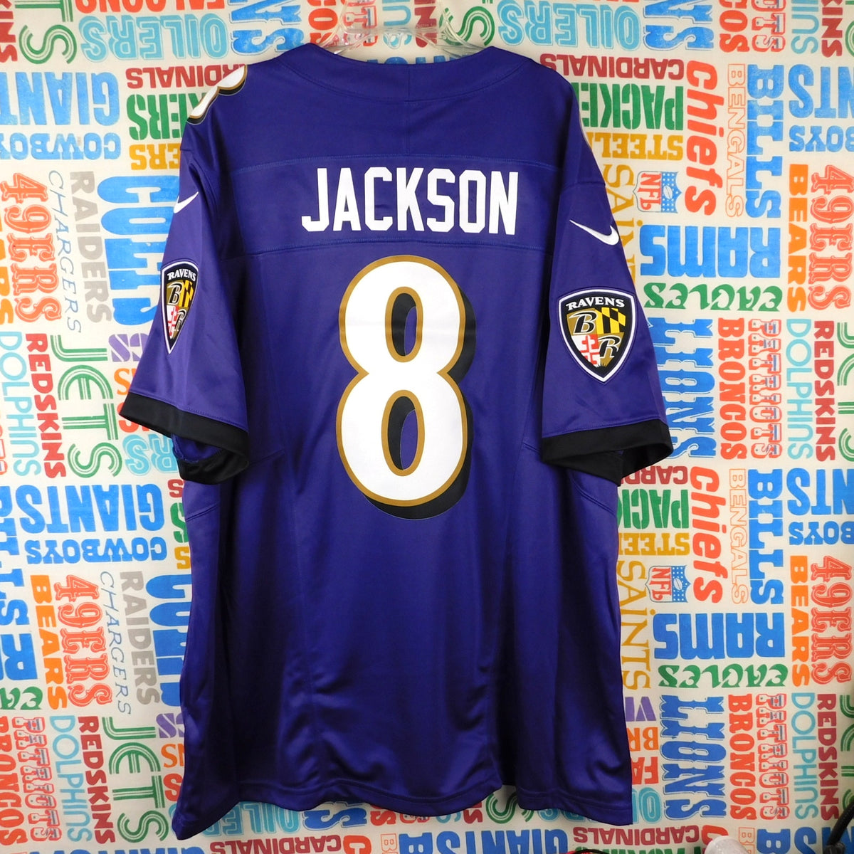 Nike Lamar Jackson Baltimore Ravens #8 Vapor FUSE Jersey Purple XXL NWT