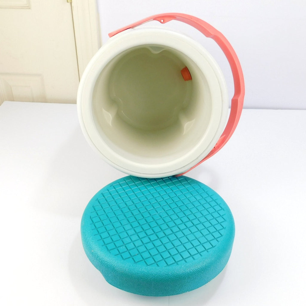 Vintage 1989 Igloo Barrel of Fun 2 Gallon Water Cooler Teal Pink Retro