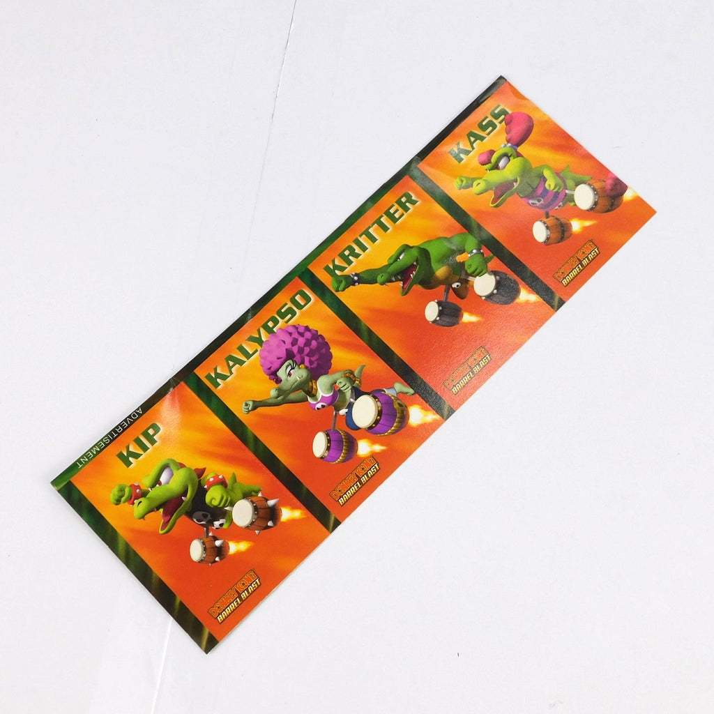 Donkey Kong Barrel Blast Uncut Card Sheet SI Kids Dixie Diddy Funky Set of 4