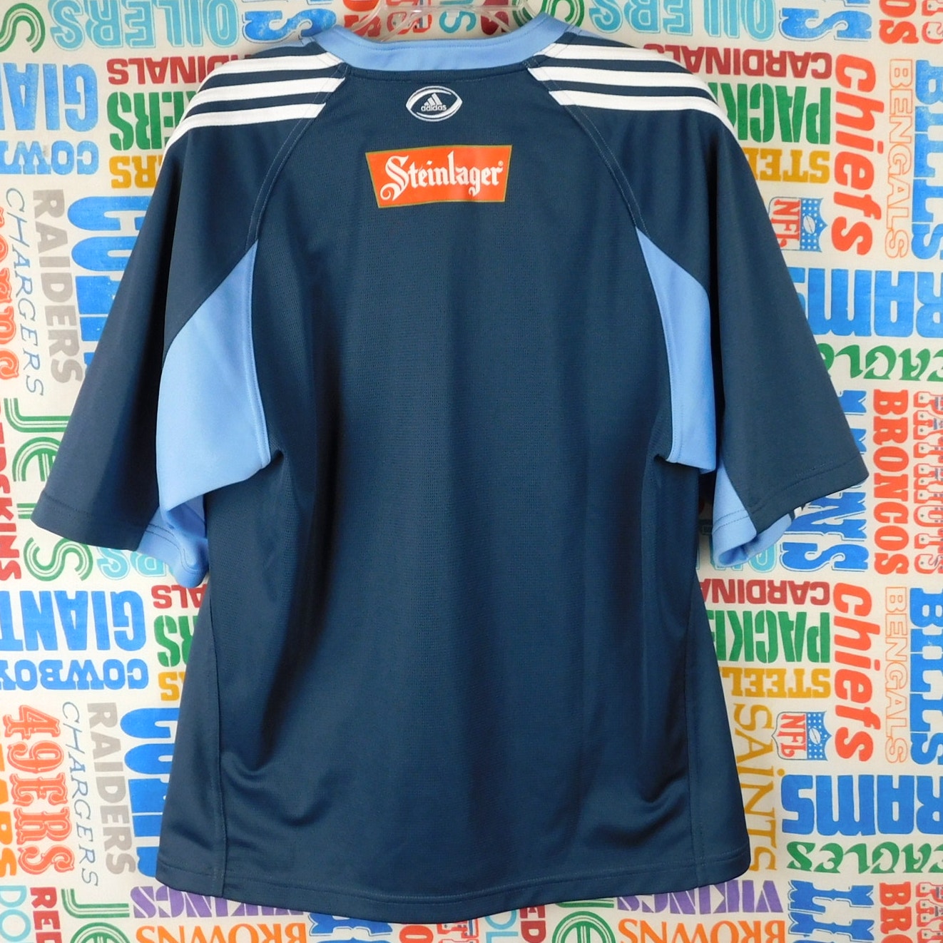Vintage 2005 Adidas All Blacks New Zealand Rugby Jersey Steinlager Size M