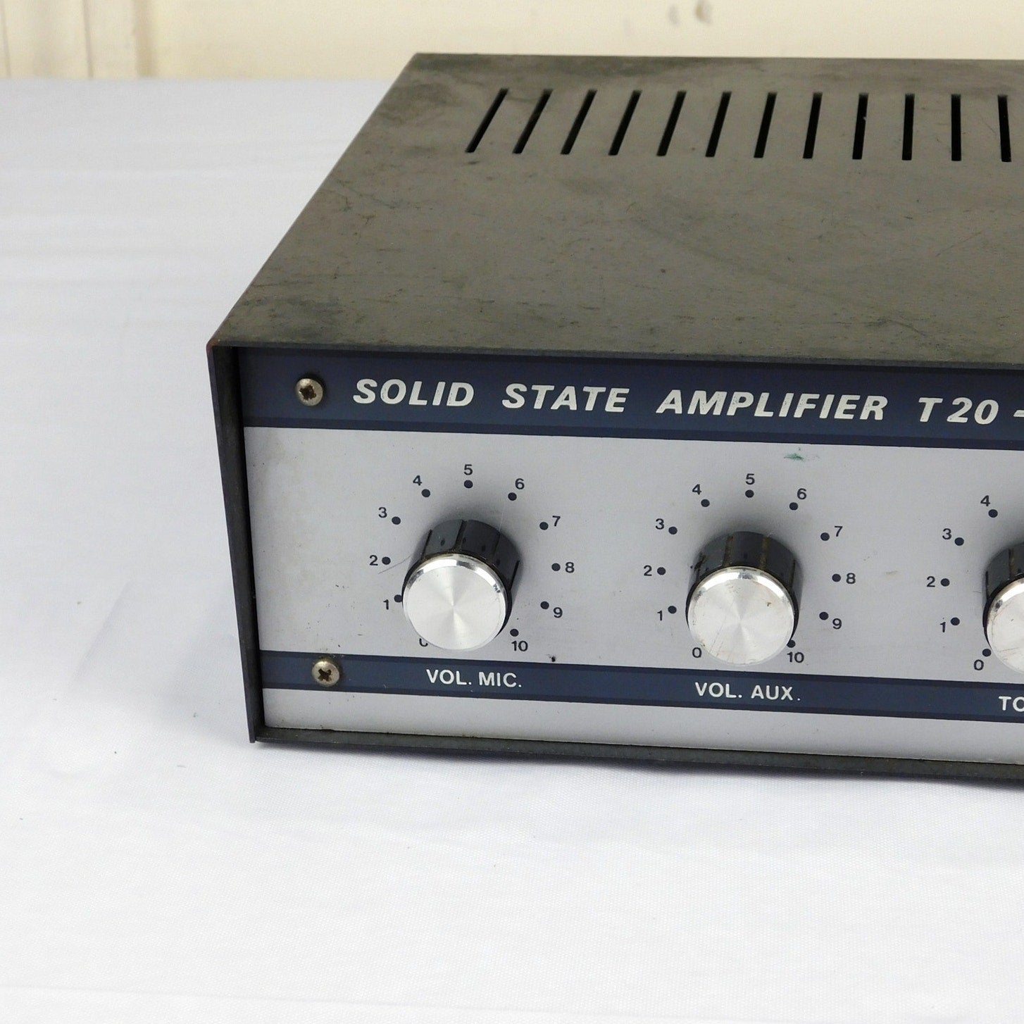 PASO T20-TR Vintage PA Amplifier 70V Mono AUX MIC Tested Working Solid State