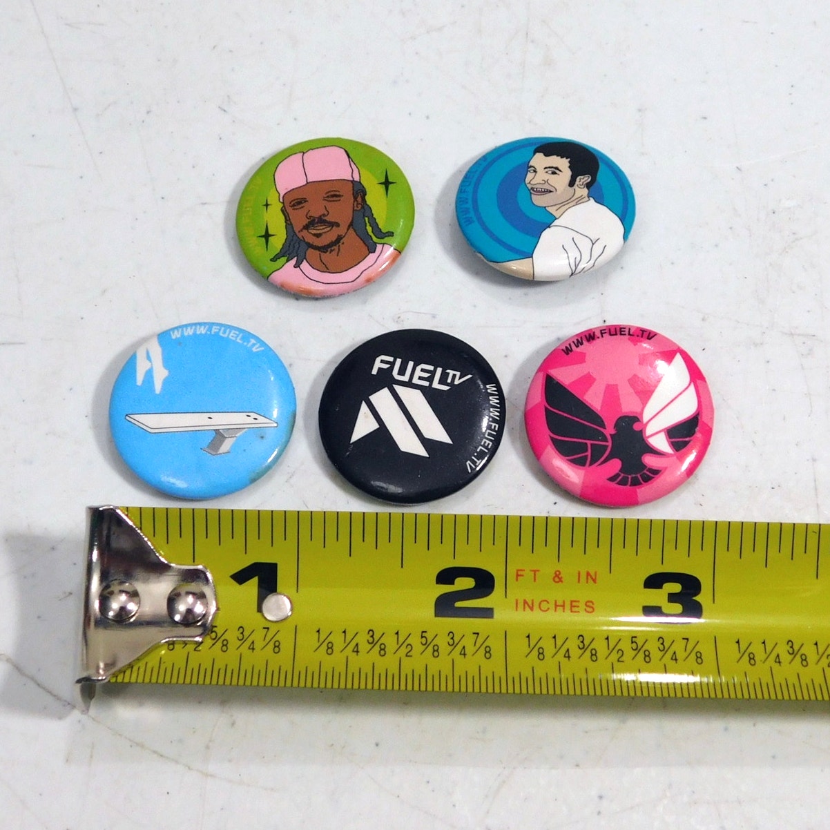 Fuel TV Pinback Buttons - Set of 5 - 3/4" diameter