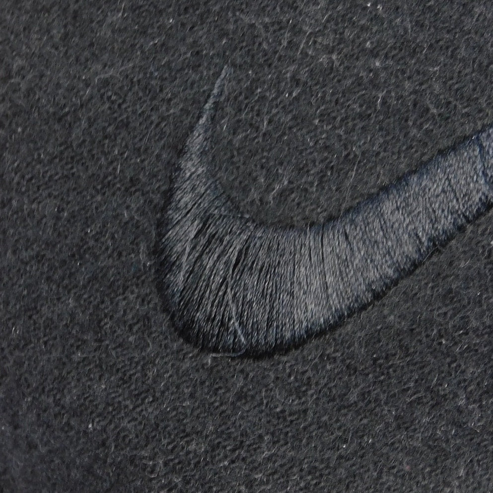 90s/Y2K Nike Black Tonal Swoosh Wool Strapback Hat - Adjustable