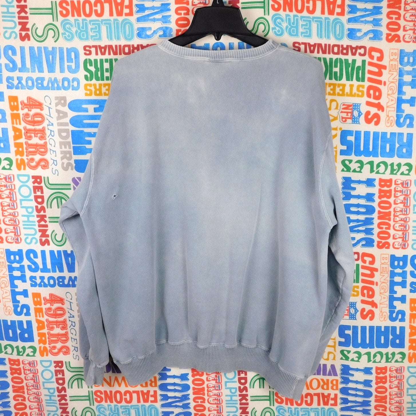 90s Faded Champion Script Logo Crewneck Sweatshirt - Size XL