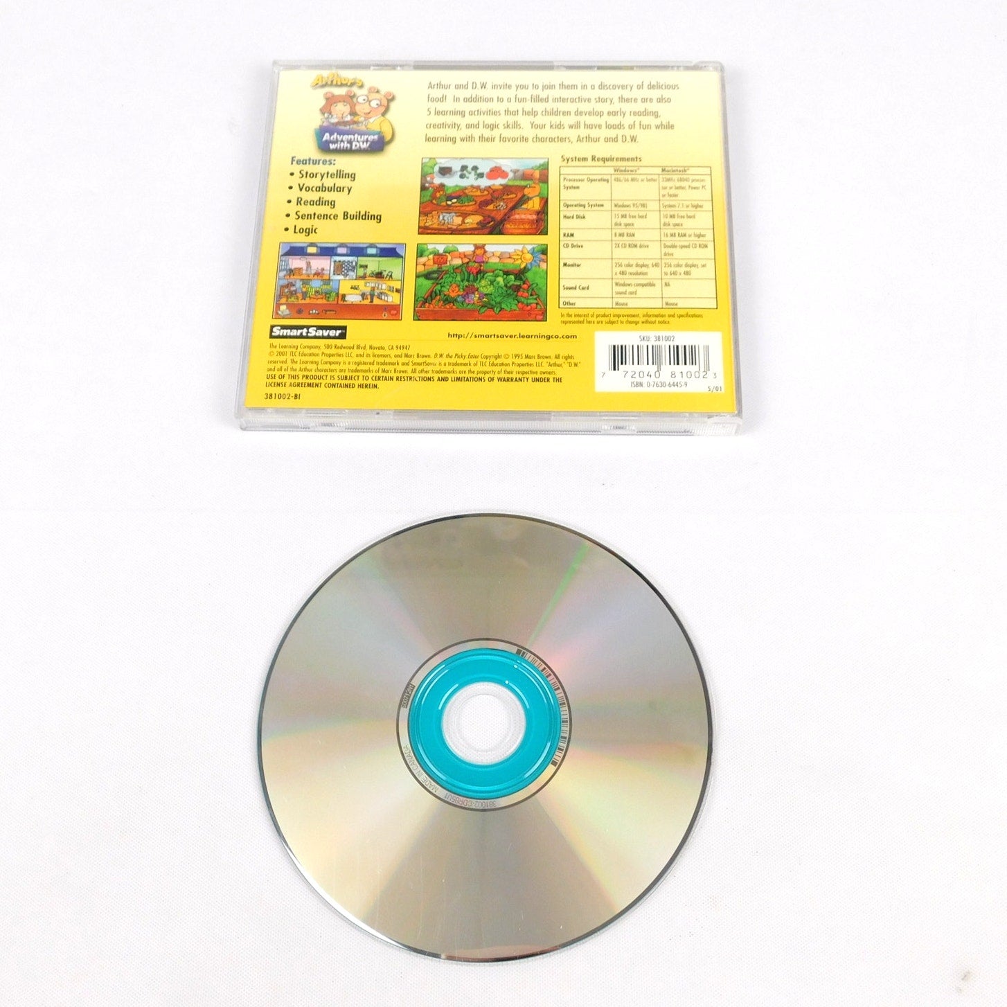 Arthur's Adventures With DW PC CD ROM Game Tested 2001 Smart Saver AOL