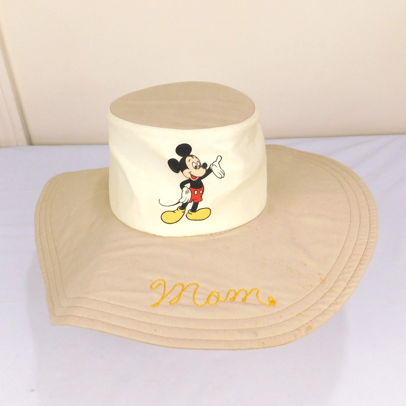 80s Walt Disney Productions Mickey Mouse Mom Sun Hat - OSFA