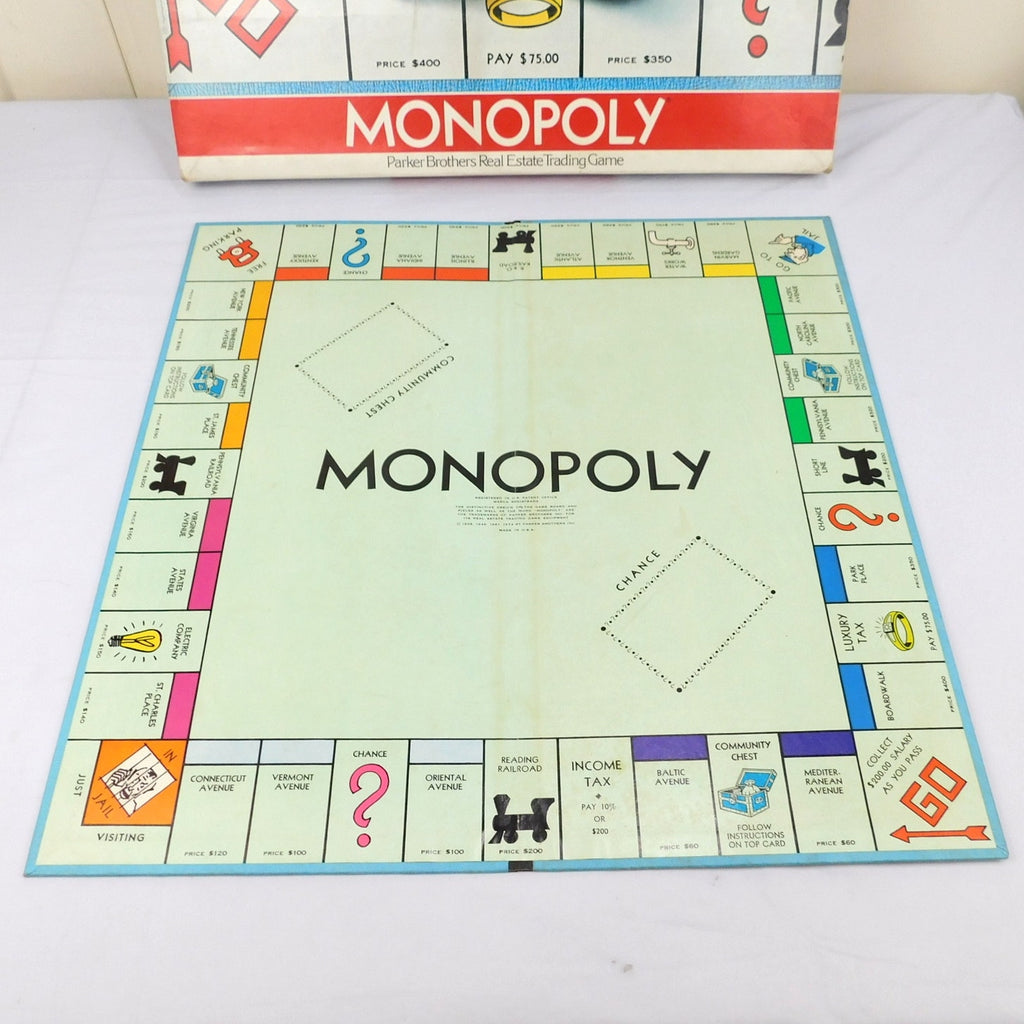 Vintage Monopoly Board Game 1974 Complete In Box Parker Brothers