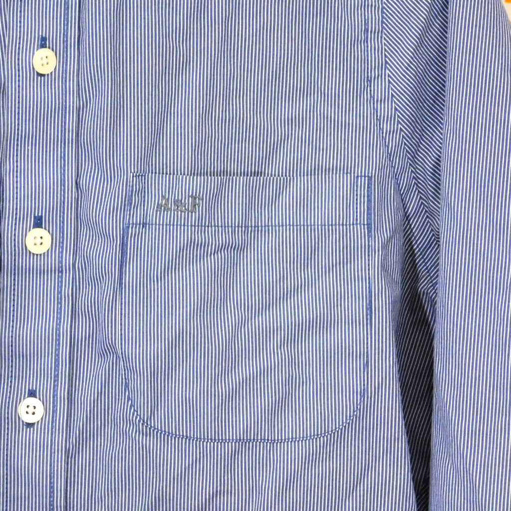 Abercrombie & Fitch Button Down Shirt Size M Blue White Vintage Y2K Preppy
