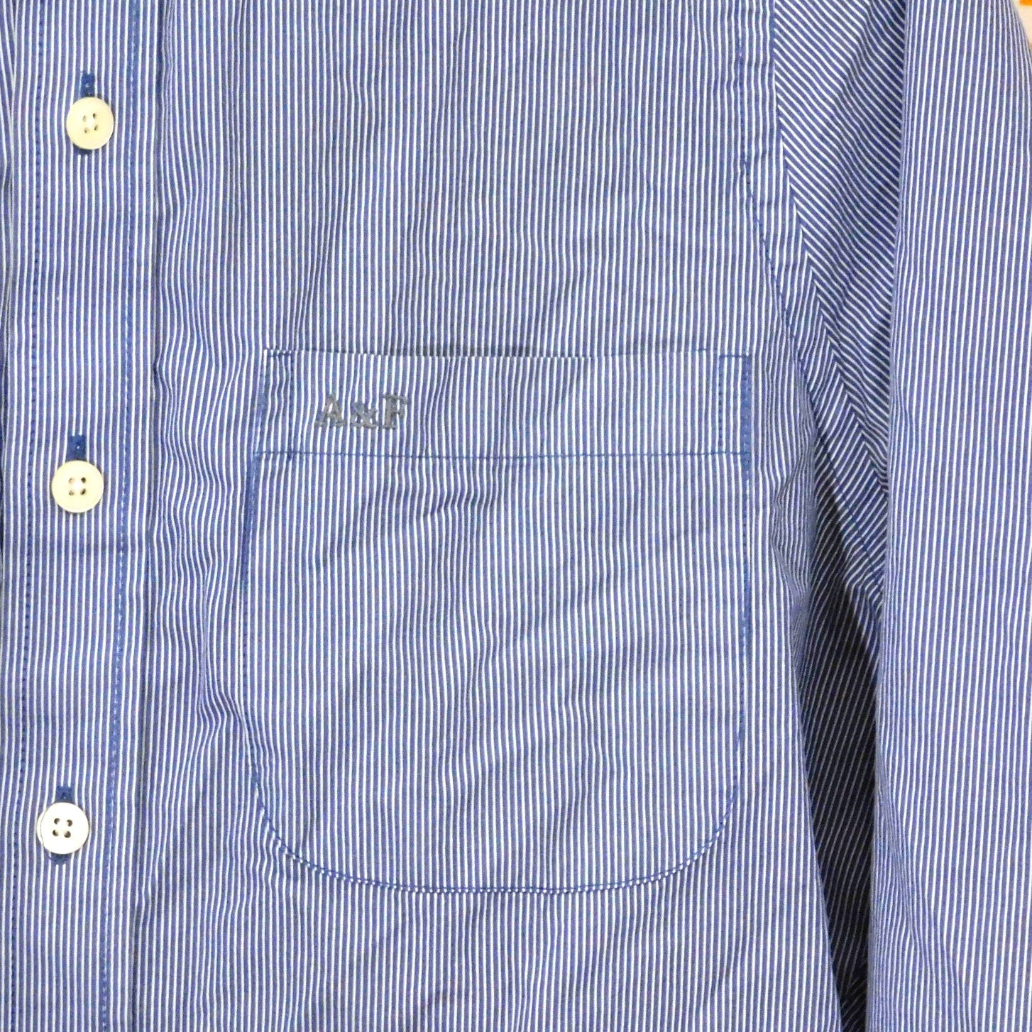 Abercrombie & Fitch Button Down Shirt Size M Blue White Vintage Y2K Preppy