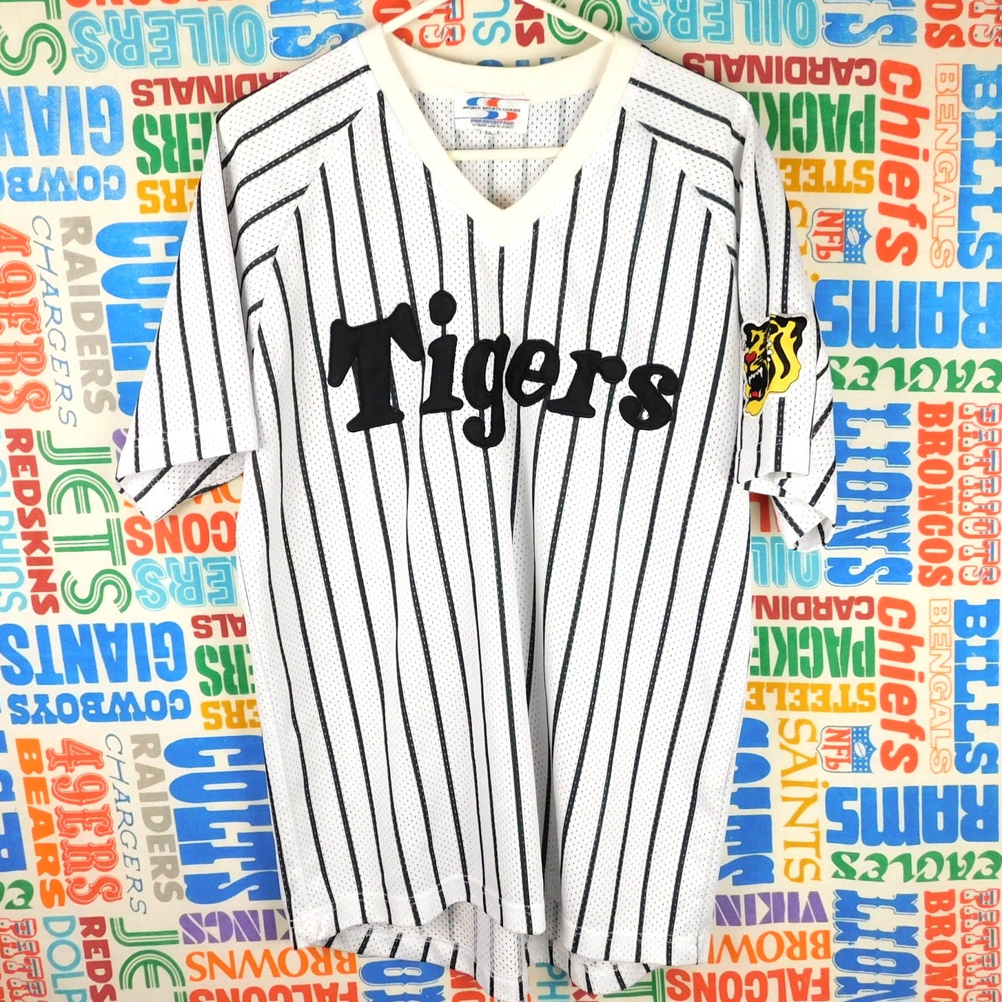 90s NPB Hanshin Tigers Japanese Baseball Jersey - Size L
