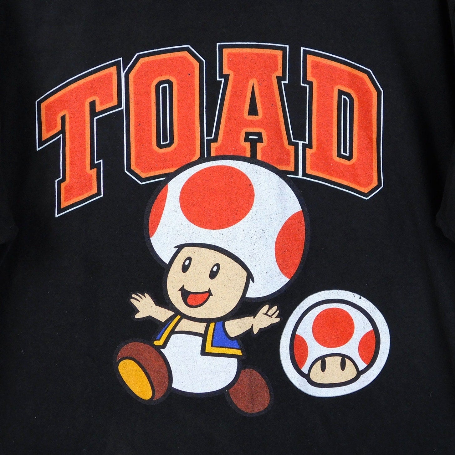 Nintendo TOAD Spellout Graphic T Shirt - Size XL (Flawed)