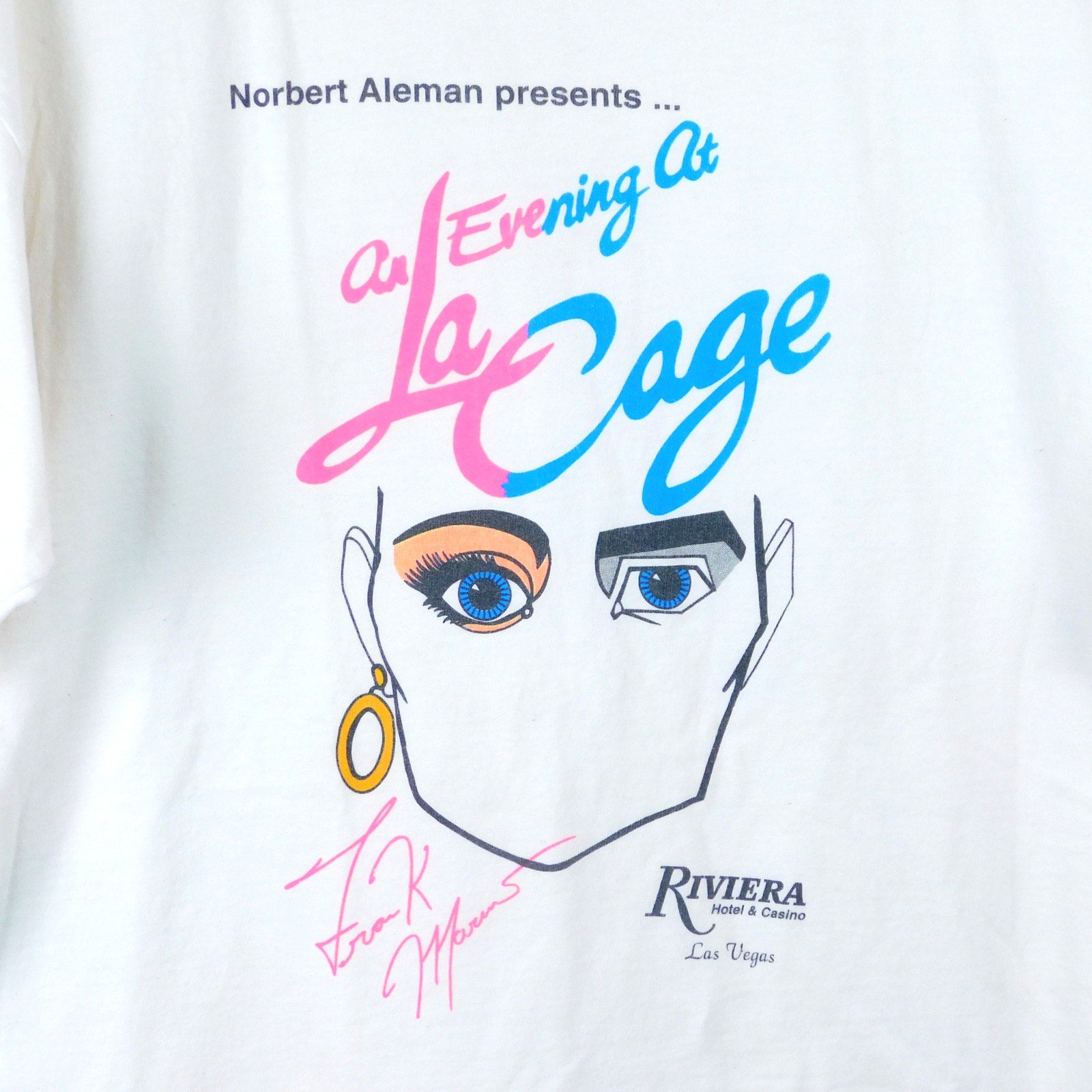 Vintage Evening At La Cage Riviera Casino T Shirt - Size XL