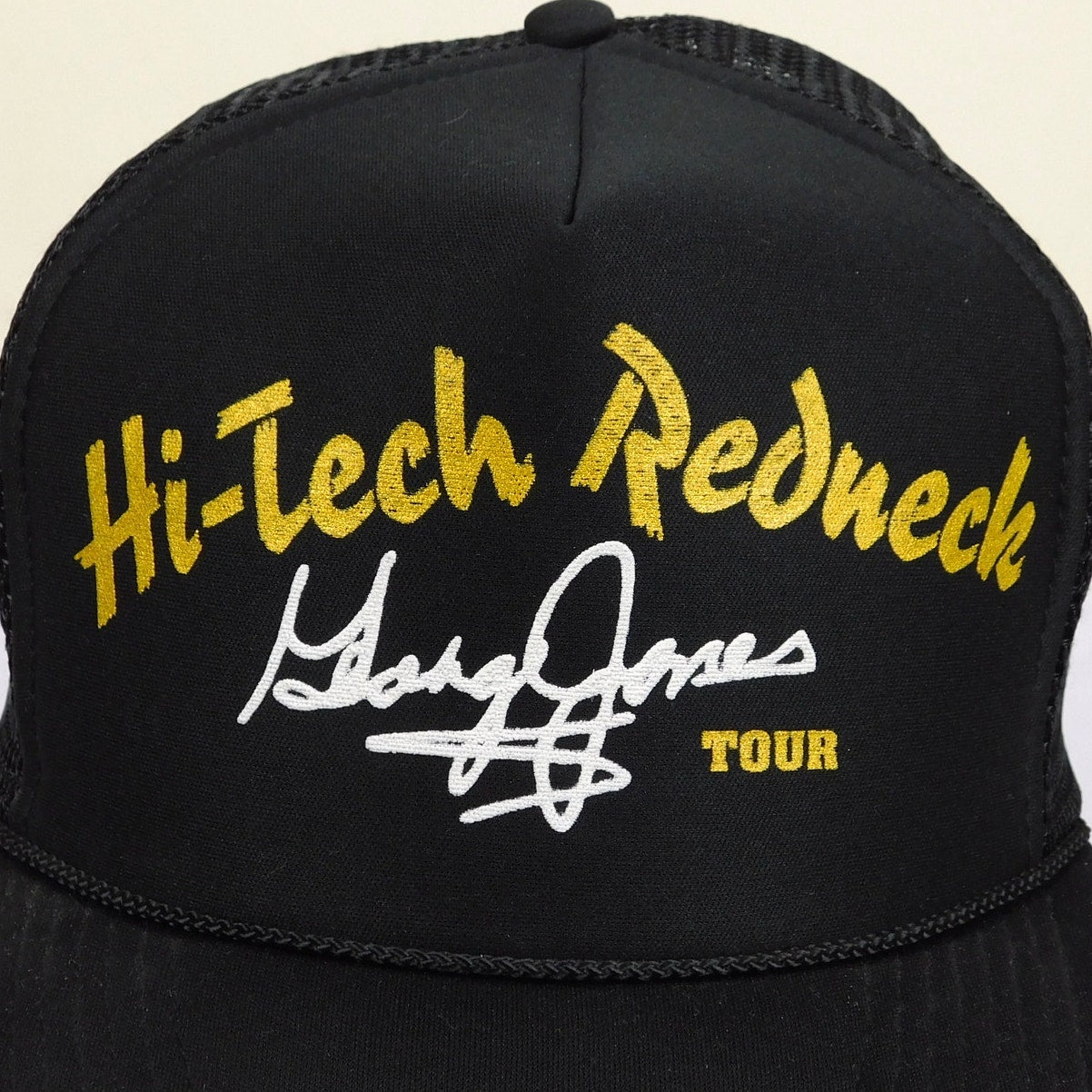 90s George Jones Hi Tech Redneck Tour Trucker Hat - Adjustable