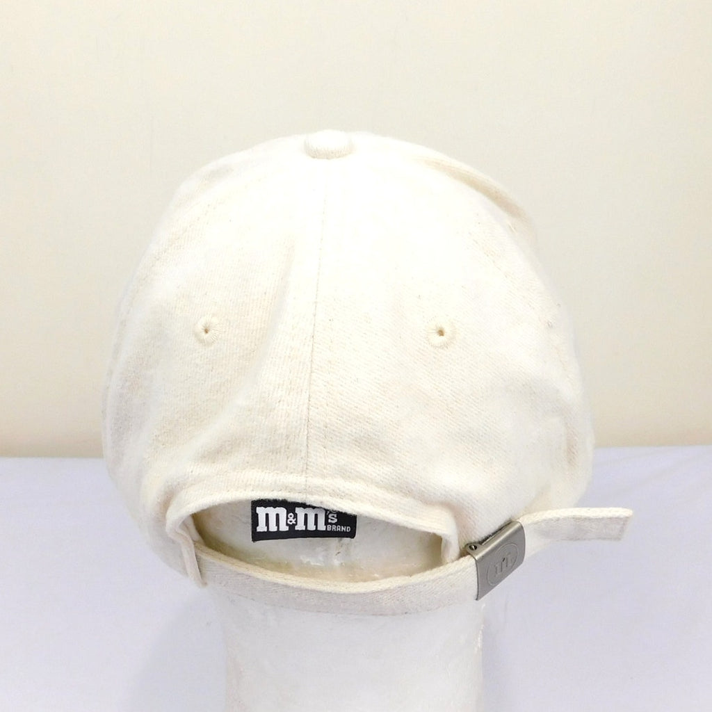 Vintage M&M's Studios Strapback Hat Cream Beige Embroidered Logo Adjustable