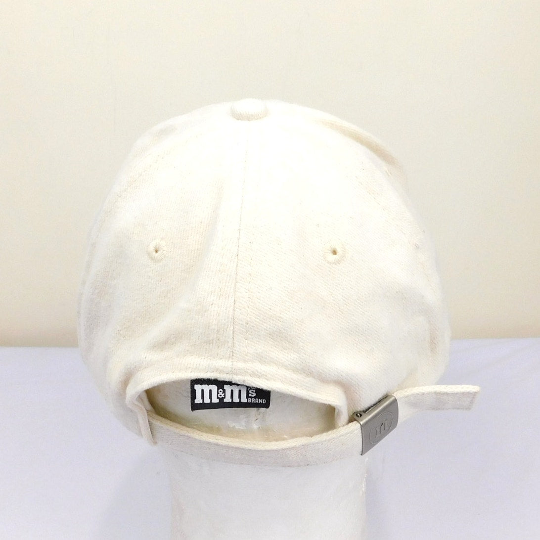 Vintage M&M's Studios Strapback Hat Cream Beige Embroidered Logo Adjustable