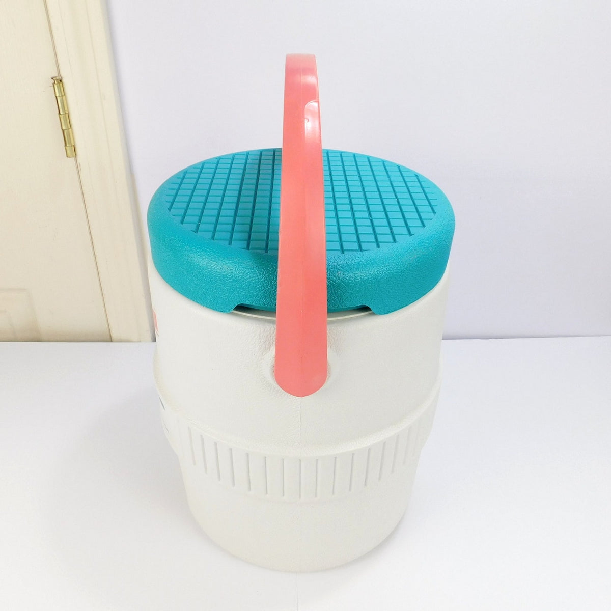 Vintage 1989 Igloo Barrel of Fun 2 Gallon Water Cooler Teal Pink Retro