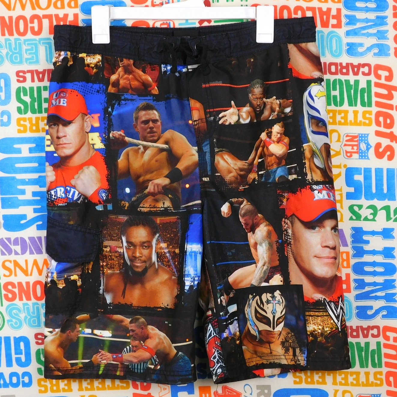 WWE Swim Trunks Board Shorts Youth XL 14-16 Cena Orton Mysterio All Over Print