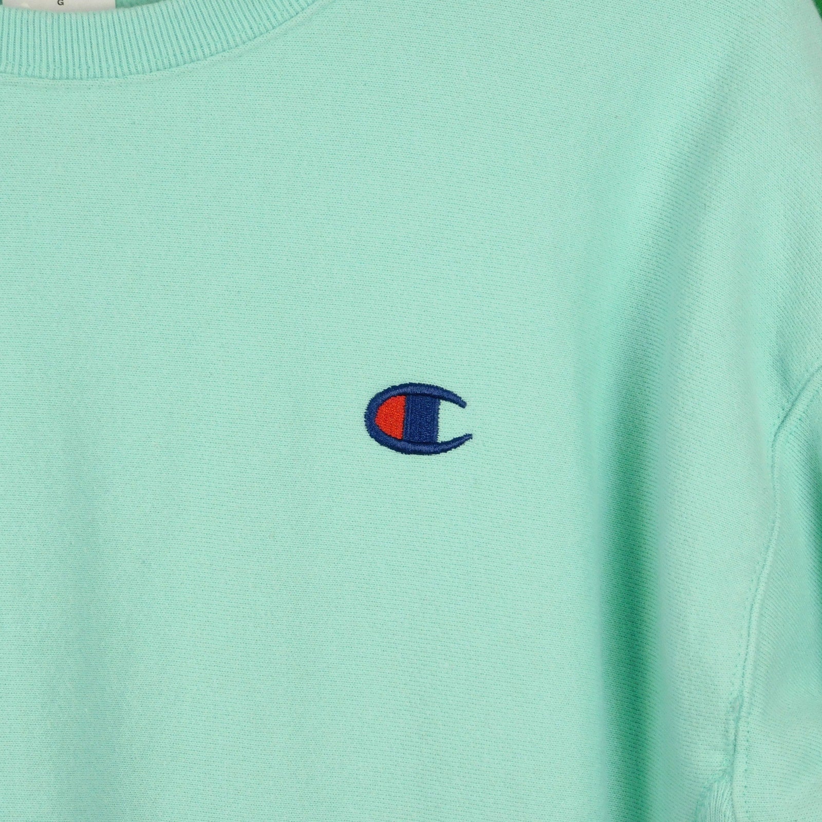 Champion Reverse Weave Cropped Mint Green Sweatshirt - Women's Size L