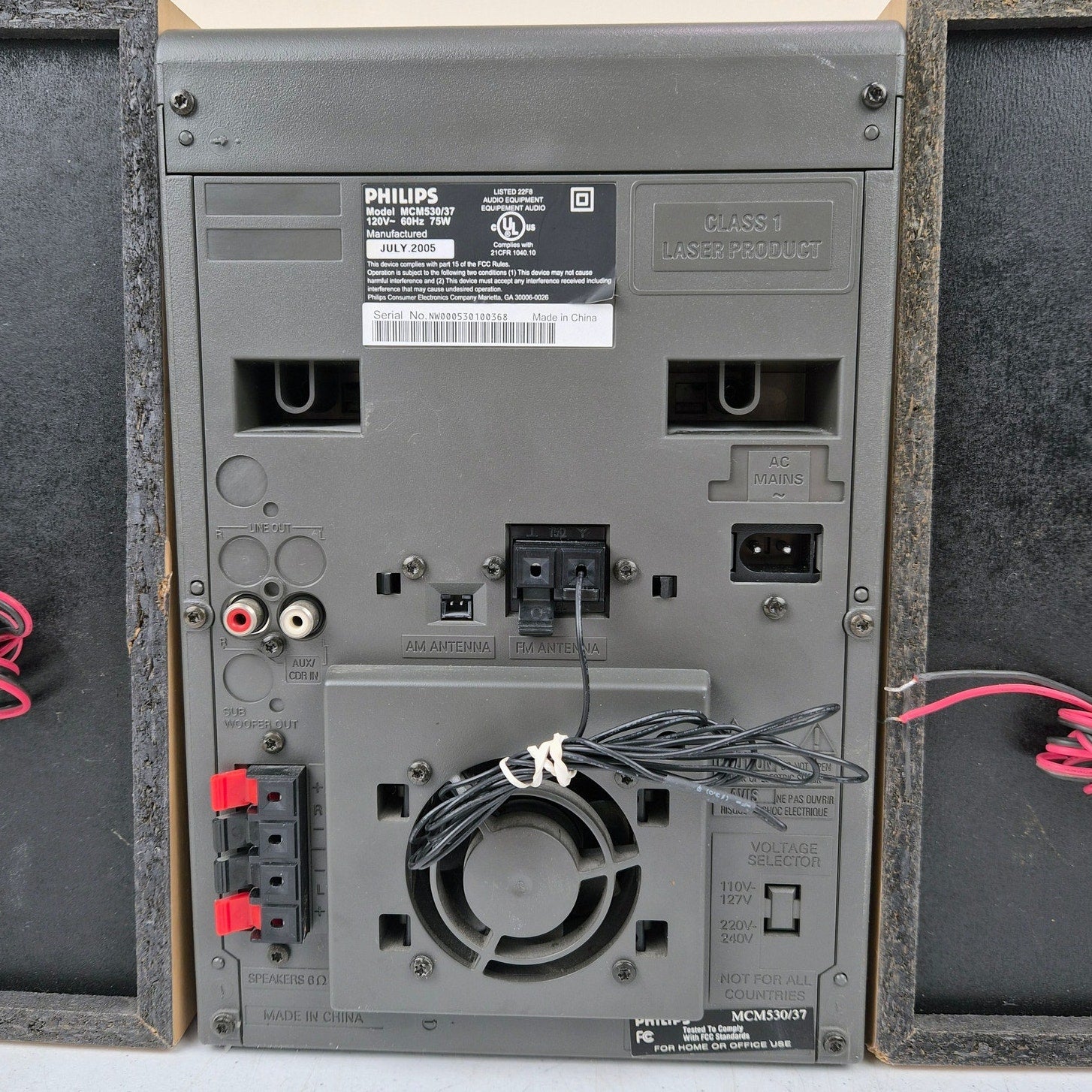 Philips MCM530 Stereo System 5 Disc CD Changer Tested Working No Remote 2005