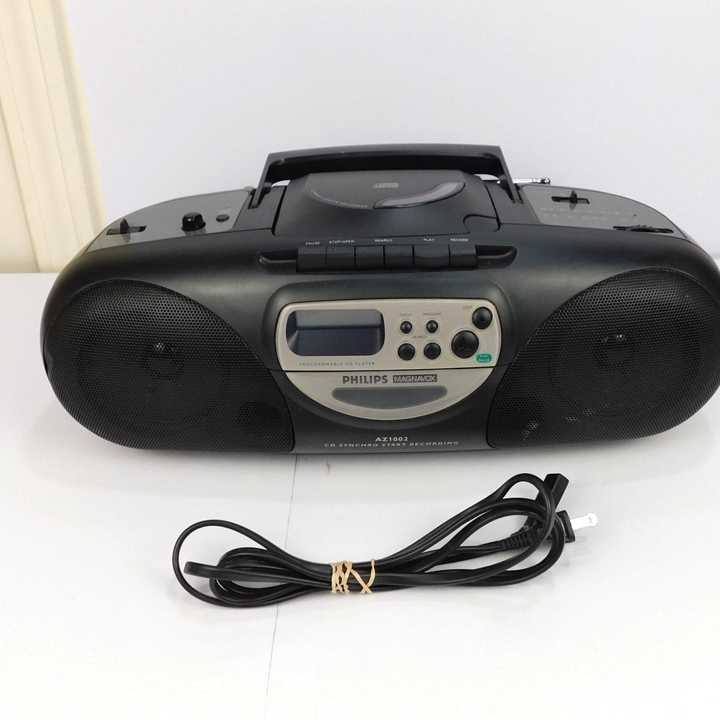 Philips Magnavox AZ1002 Portable Stereo Boombox CD Cassette Radio Tested Working