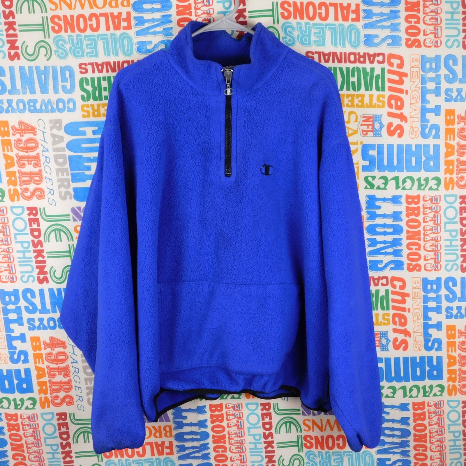 90s Champion Quarter Zip Fleece Pullover - Size XL
