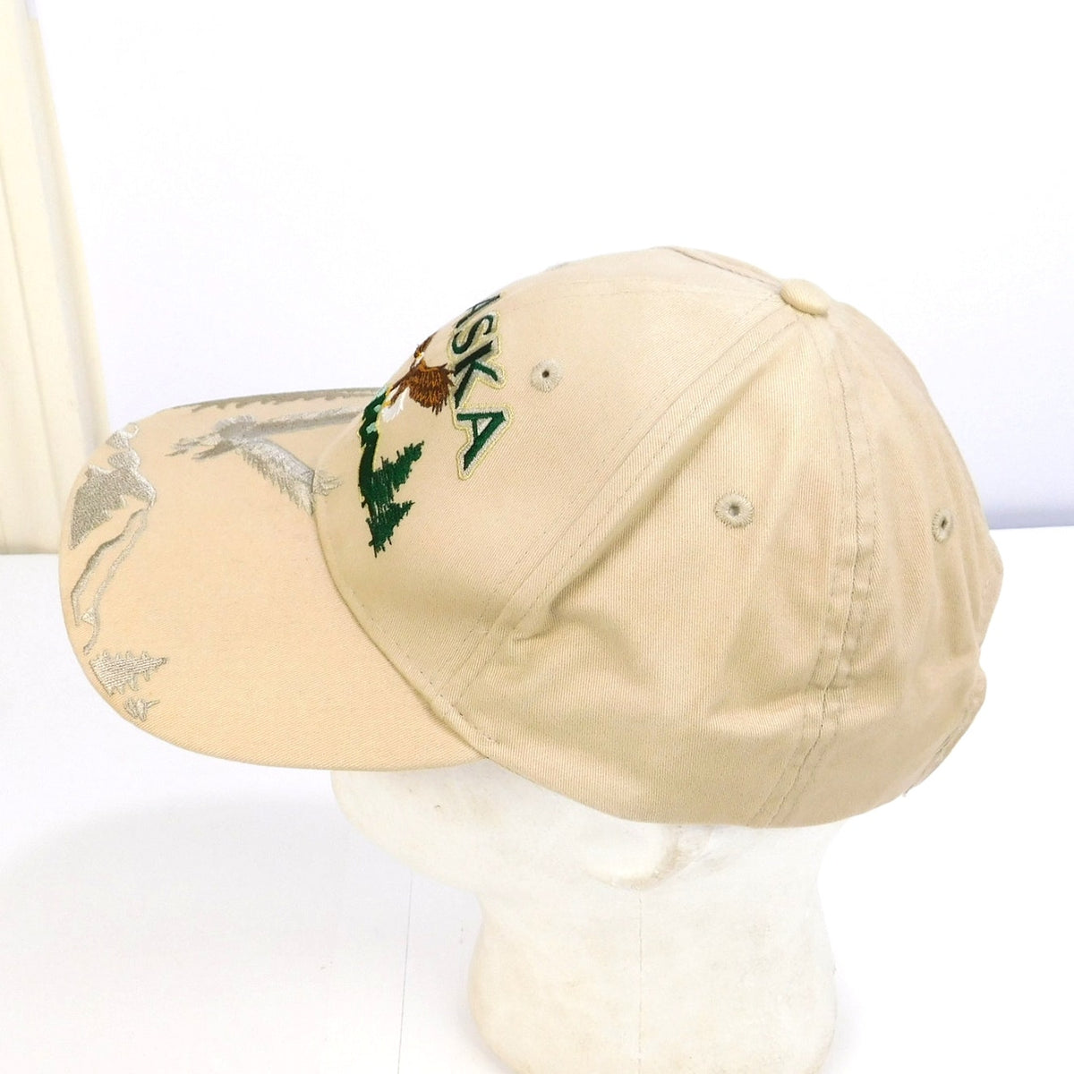 Alaska Shirt Company Eagle Hat Embroidered Bill Strapback Tan Cotton NWT Cap