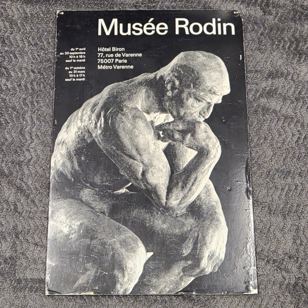 Vintage Musee Rodin Le Penseur The Thinker Paris Museum Rigid Foam Poster 16x24