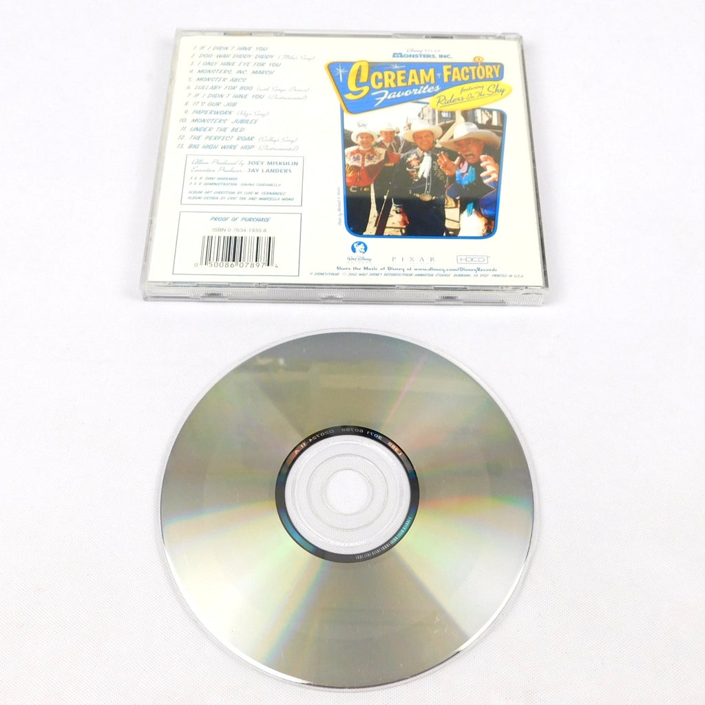 Monsters Inc Scream Factory Favorites CD 2002 Tested Disney Records 60789-7