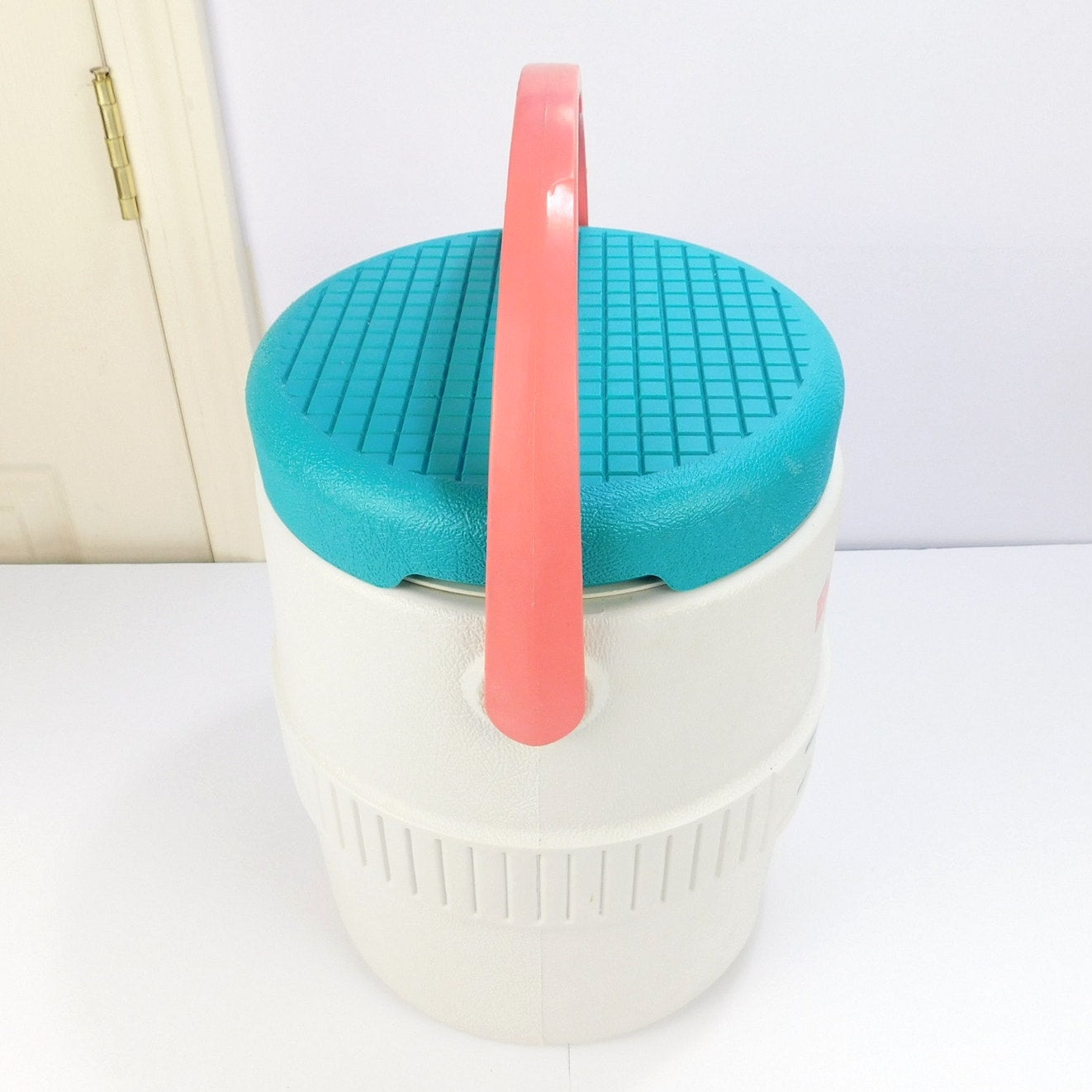 Vintage 1989 Igloo Barrel of Fun 2 Gallon Water Cooler Teal Pink Retro