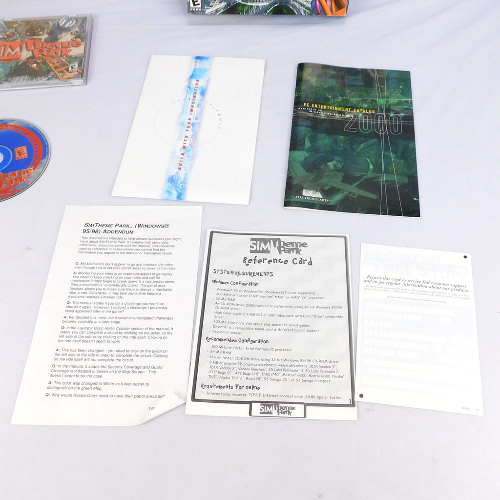 Sim Theme Park PC Big Box Complete CIB Windows 95 98 EA Bullfrog 1999