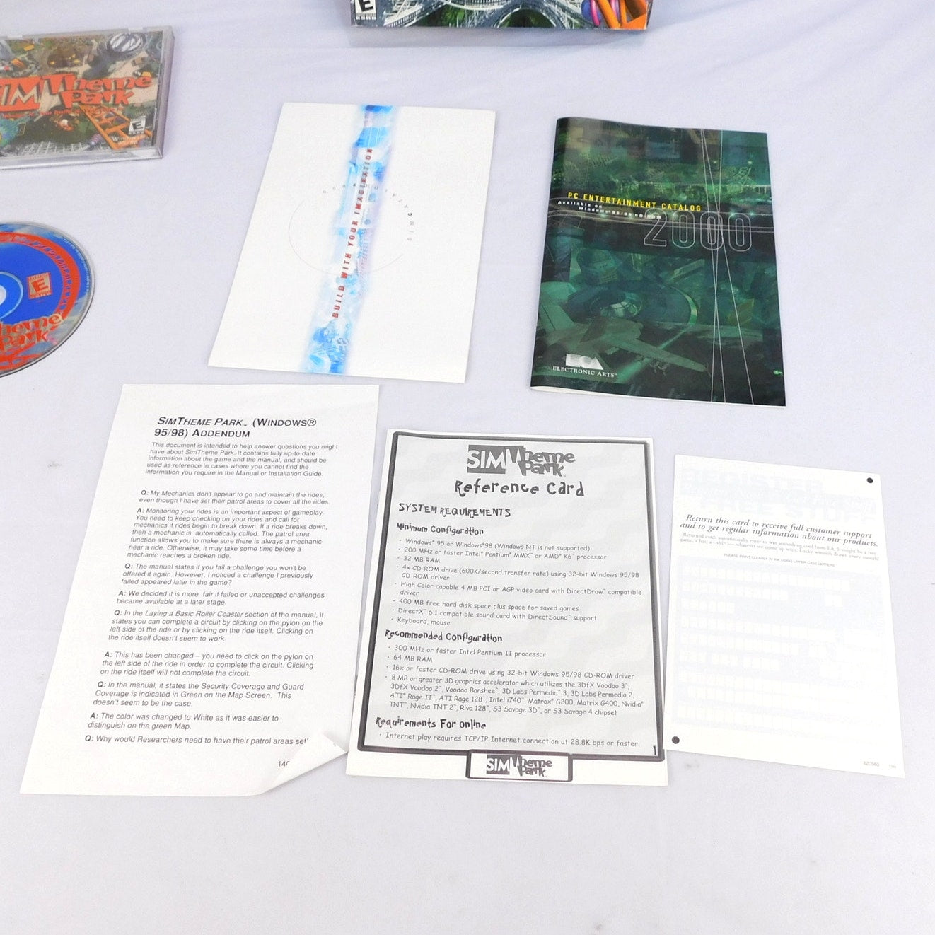 Sim Theme Park PC Big Box Complete CIB Windows 95 98 EA Bullfrog 1999