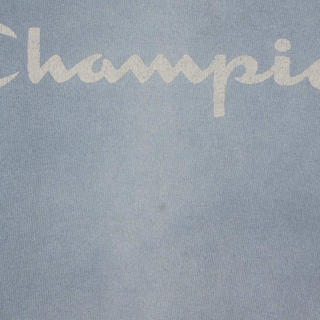 90s Faded Champion Script Logo Crewneck Sweatshirt - Size XL