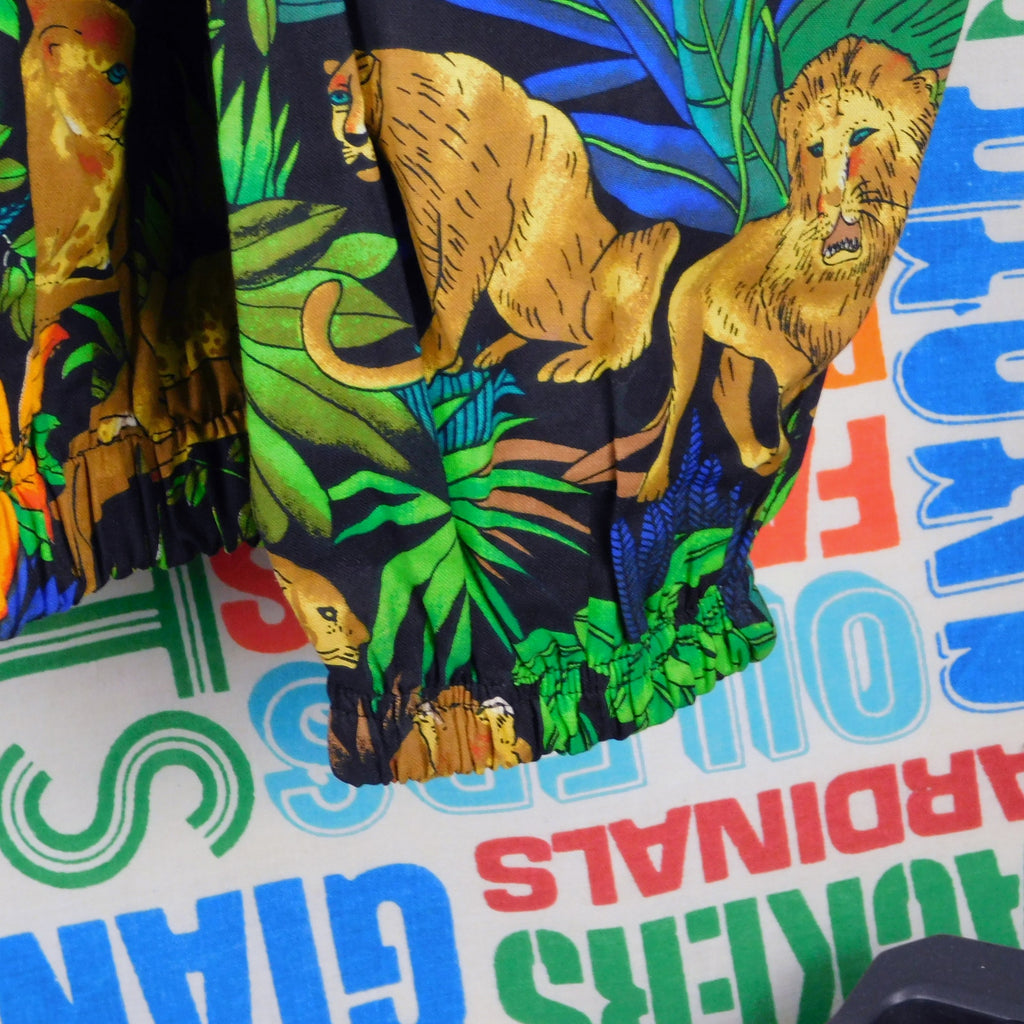 Vintage 90s All Over Jungle Print Jacket XL Full Zip Collared Loud Retro AOP