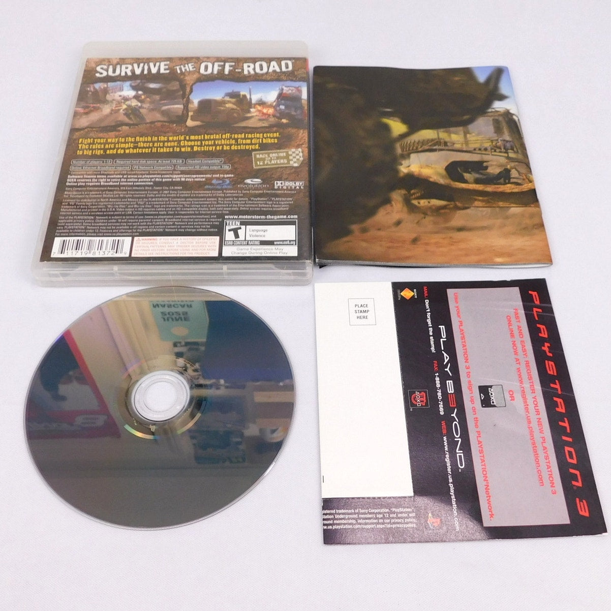 Motorstorm Sony Playstation 3 PS3 Tested Working Complete CIB 2007 Motor Storm
