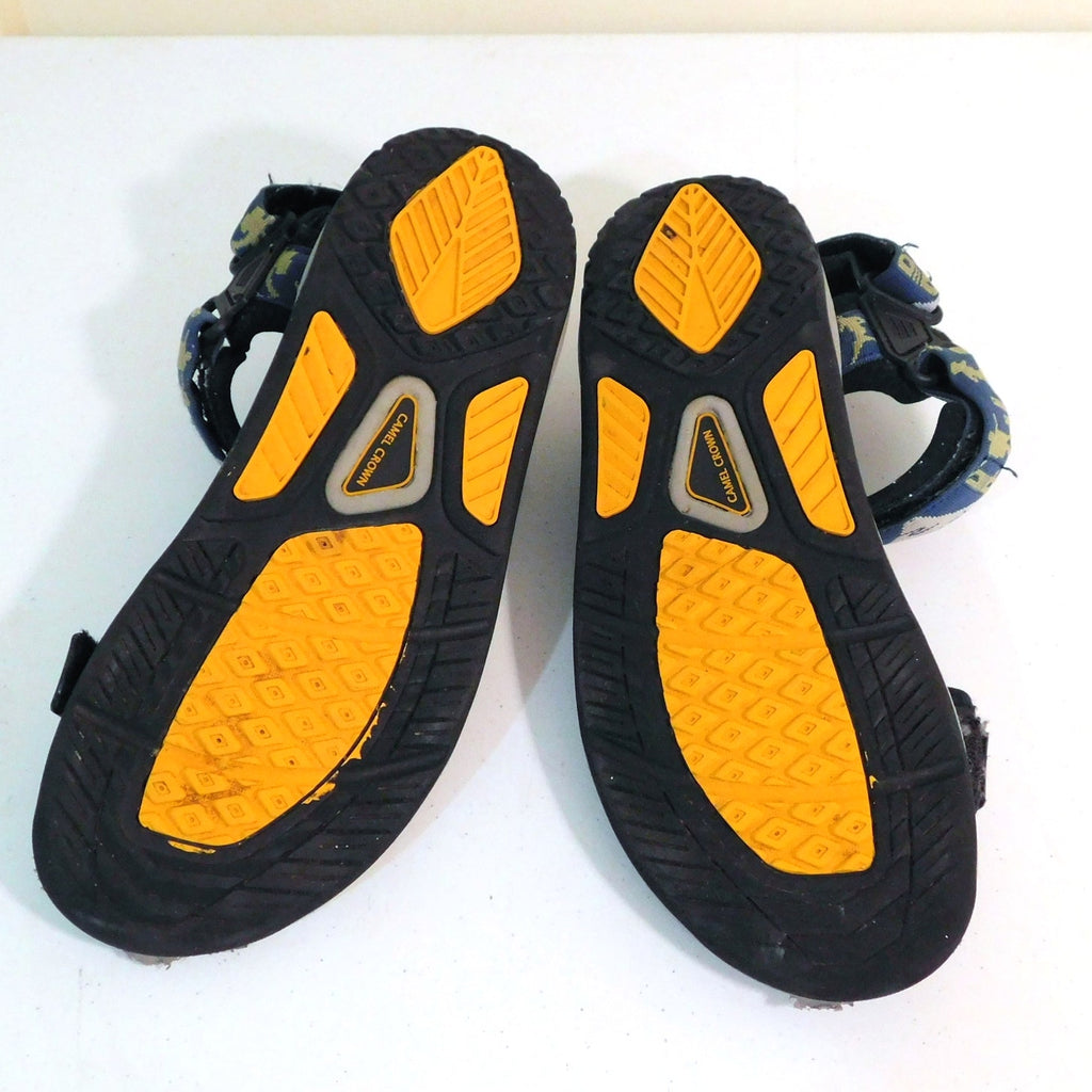 Camel Crown Mens Sandals Size 8 Blue Patterned Hook and Loop Strappy