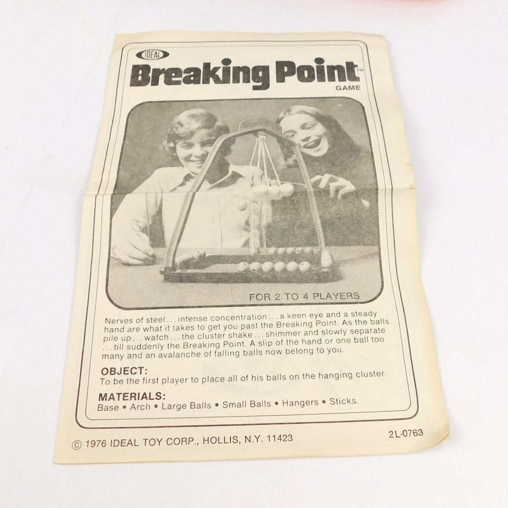 Vintage Breaking Point Game Ideal Toys 1976 Boxed Near Complete Missing 2 Pieces