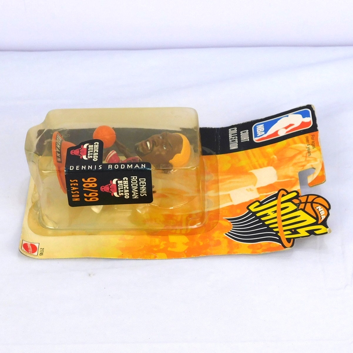 Vintage Dennis Rodman NBA Jams Figure 1998 Court Collection Sealed 3" Mattel