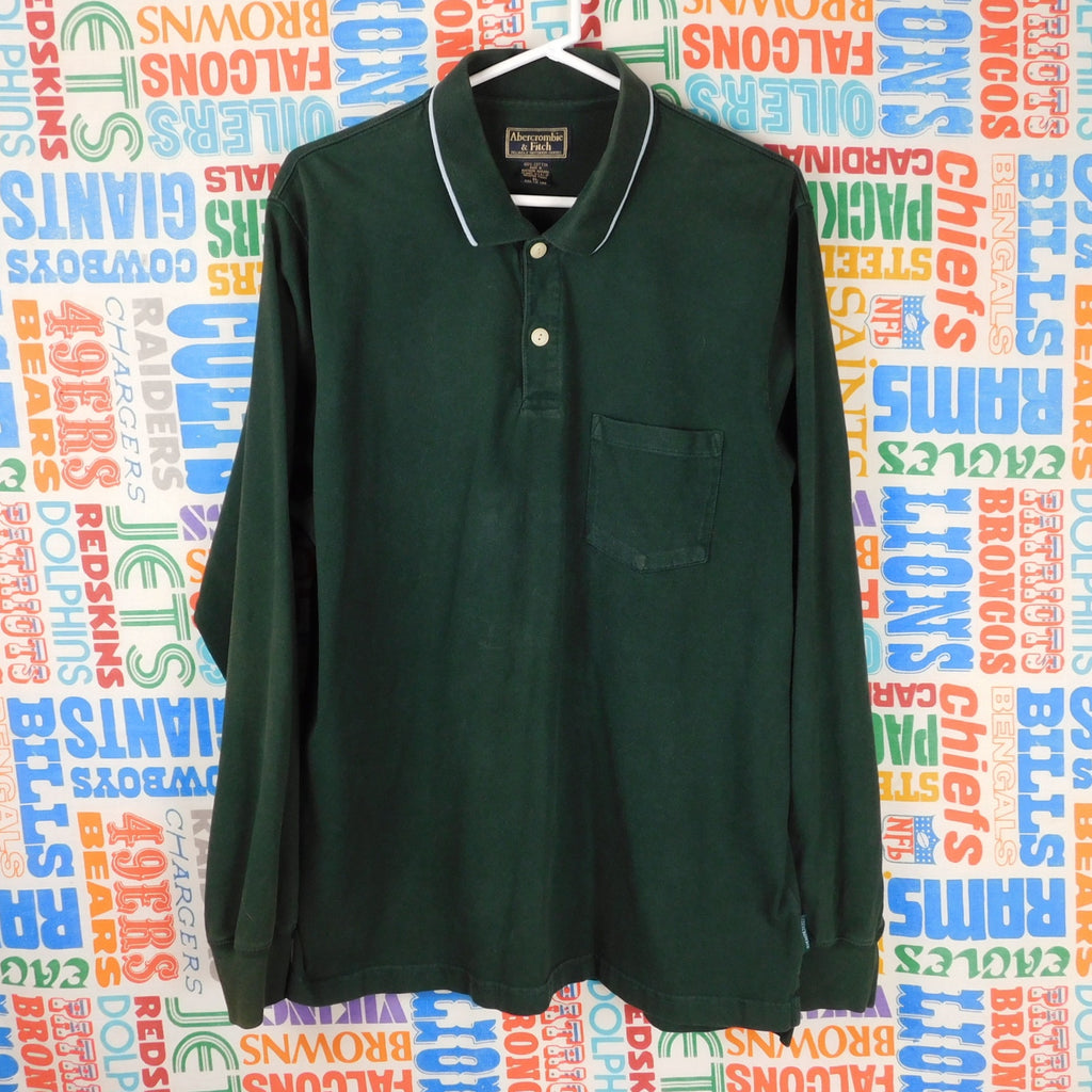 90s Abercrombie & Fitch Long Sleeve Polo Shirt - Size XL