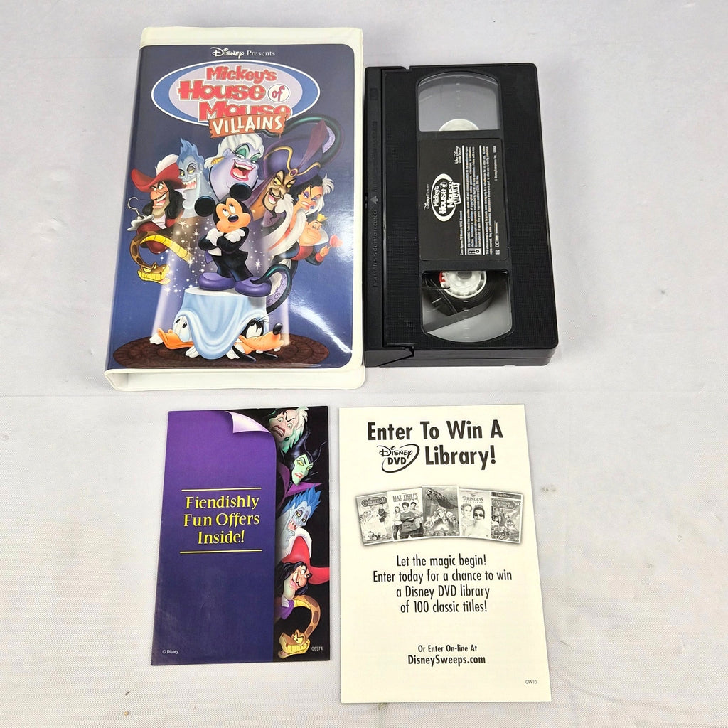 Mickey's House Of Villains VHS 2002 Tested Disney Clamshell w/ Inserts