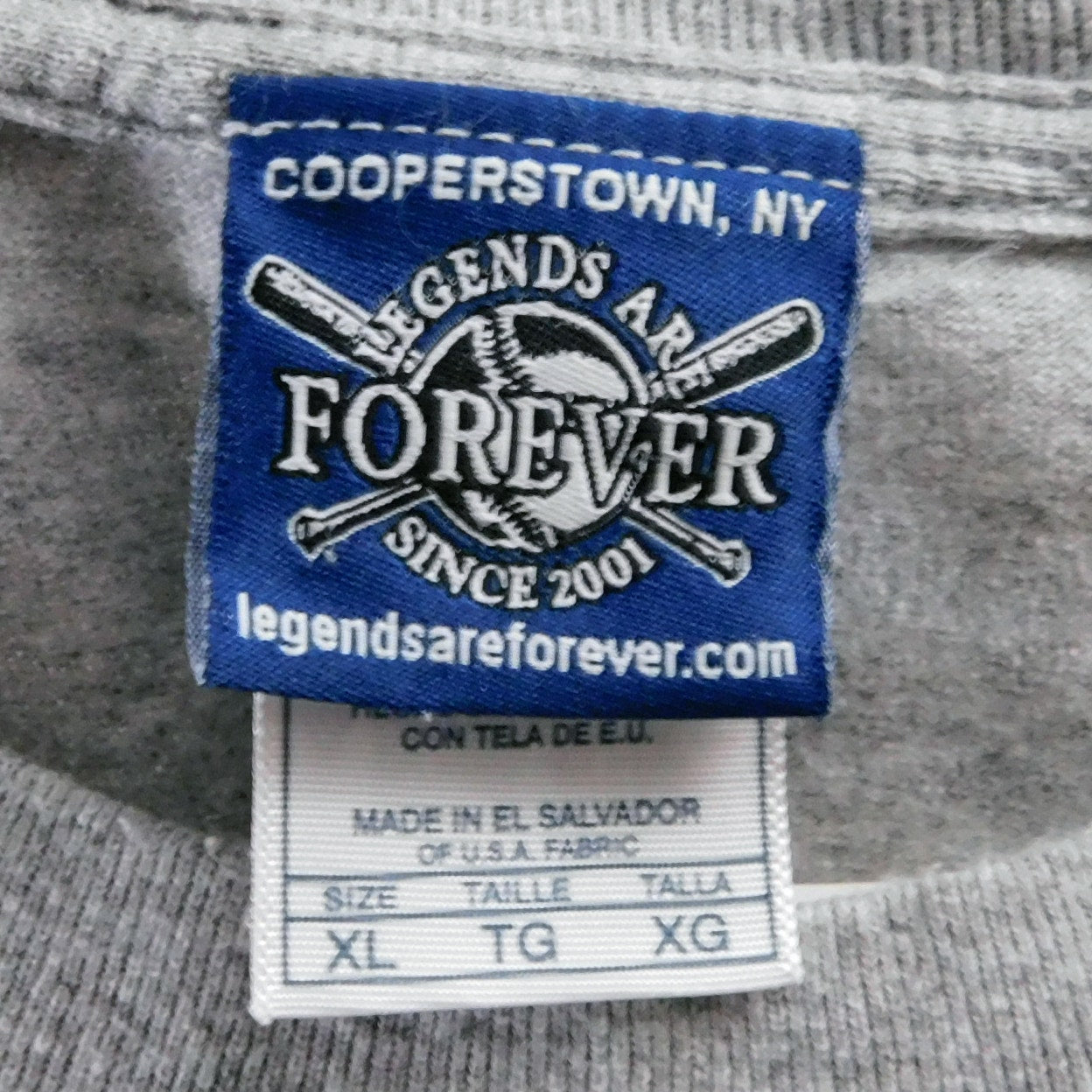 Y2K Legends Are Forever Cooperstown Baseball T Shirt - Size XL