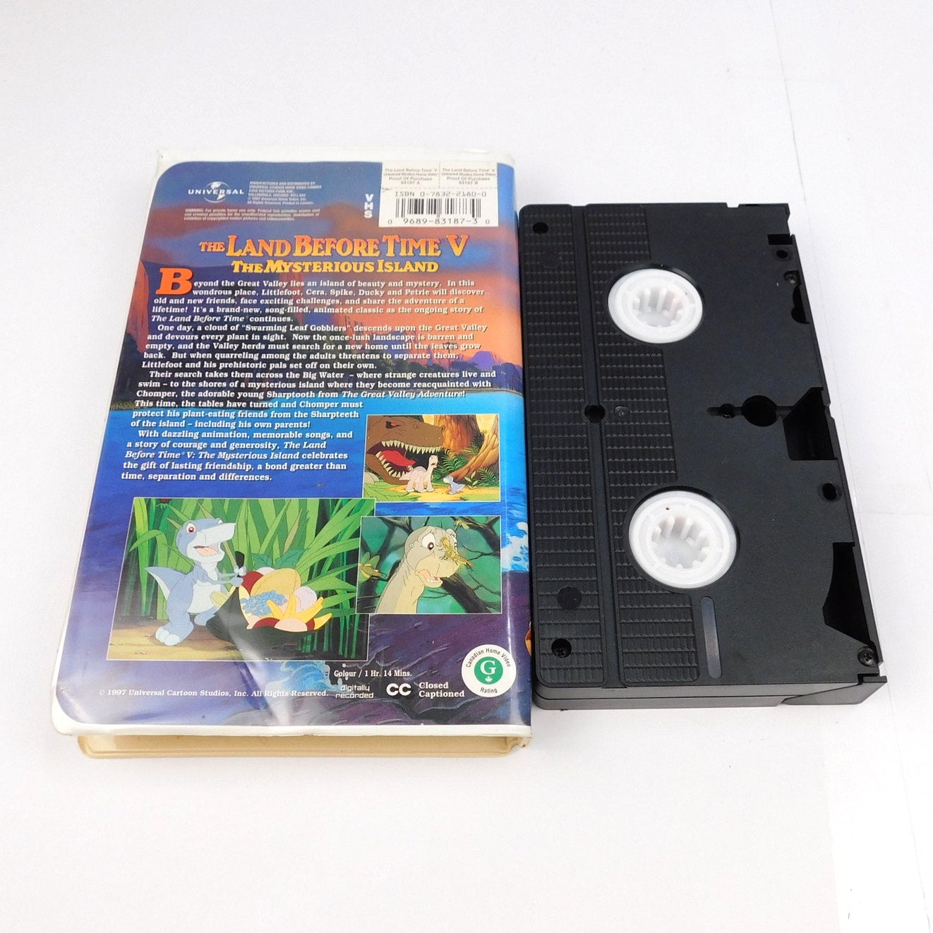 The Land Before Time V The Mysterious Island VHS Tested 1997 Clam Shell