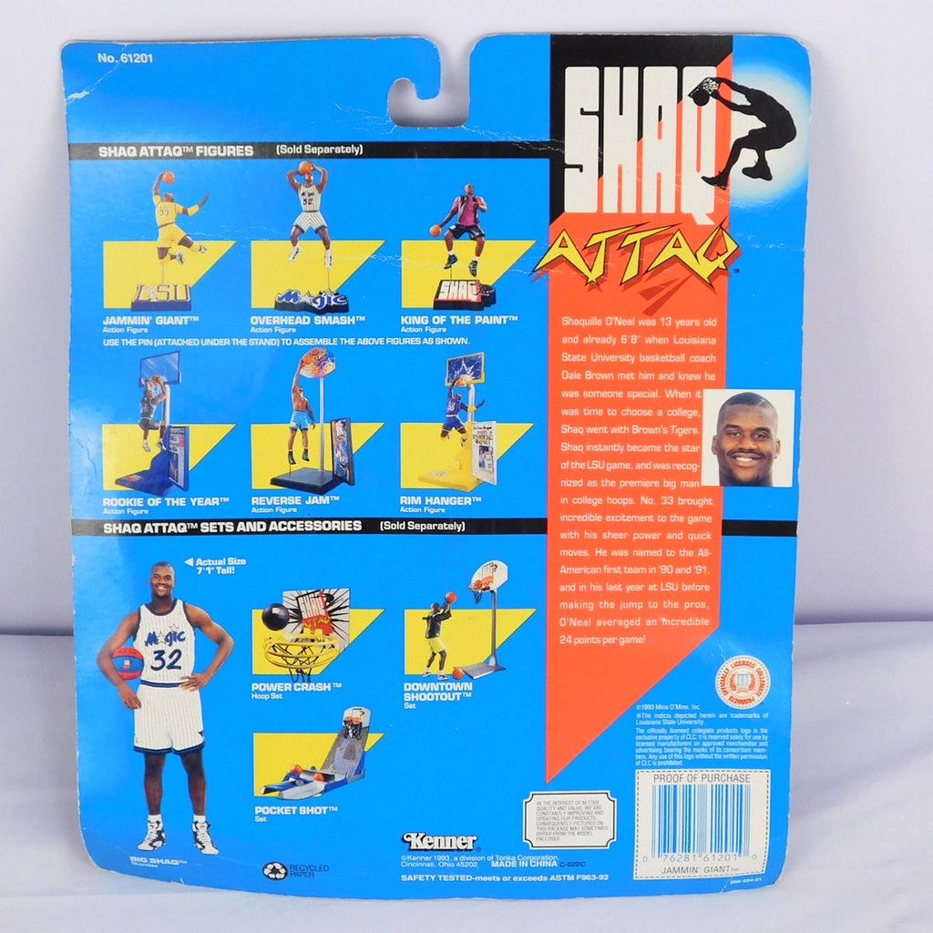 Vintage Shaq Attaq Jammin Giant LSU Figure Kenner Sealed 1993 Shaquille O'Neal