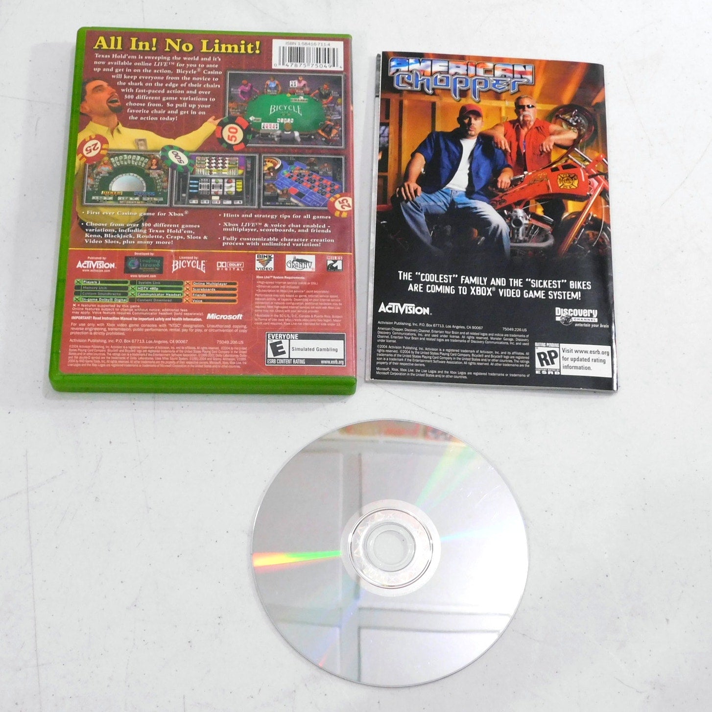 Bicycle Casino Original Xbox Game Complete CIB Tested Working Texas Hold Em