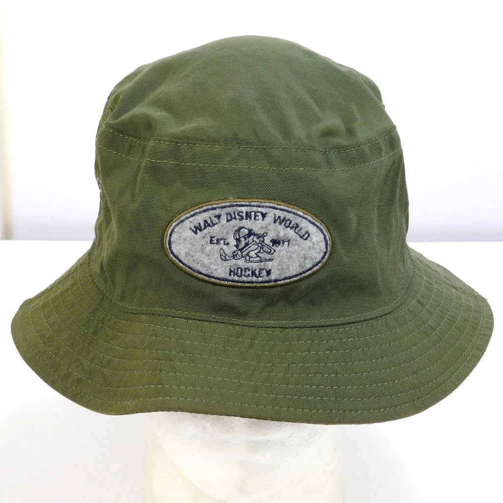 Vintage Walt Disney World Hockey Bucket Hat Mickey Mouse Green Nylon OSFA
